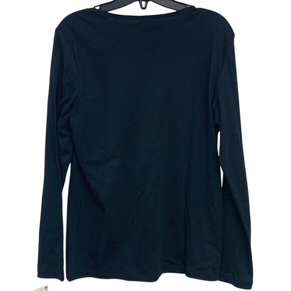 NWT New Holiday Lane Womens Medium Hanukkah Holiday Long Sleeve Black Tee Shirt - Picture 3 of 5